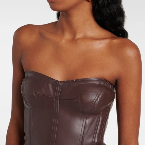NORMA KAMALI Grace Faux Leather Corset Dress Size Large / 10 - Picture 5 of 5
